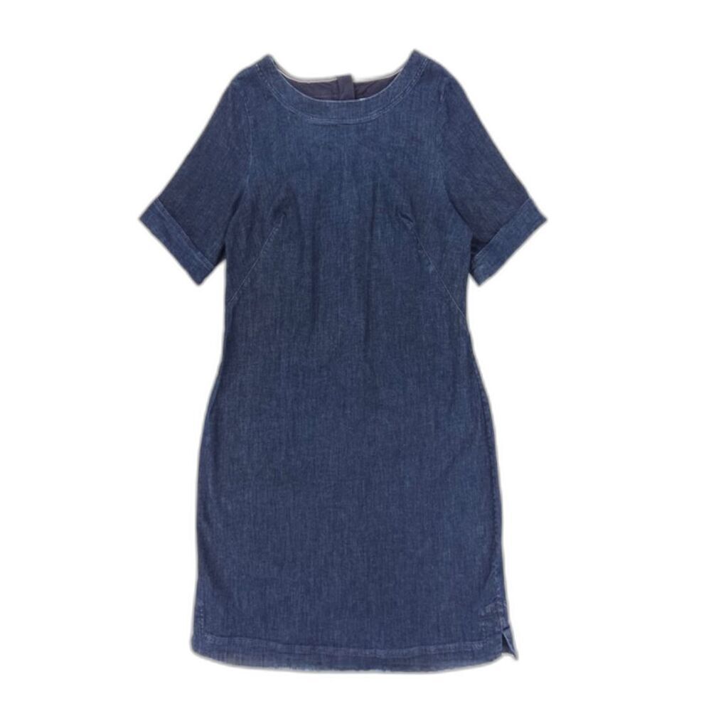 BODEN Rhea Denim Mini Dress Preppy Elevated Western Quiet Luxury French Girl 14